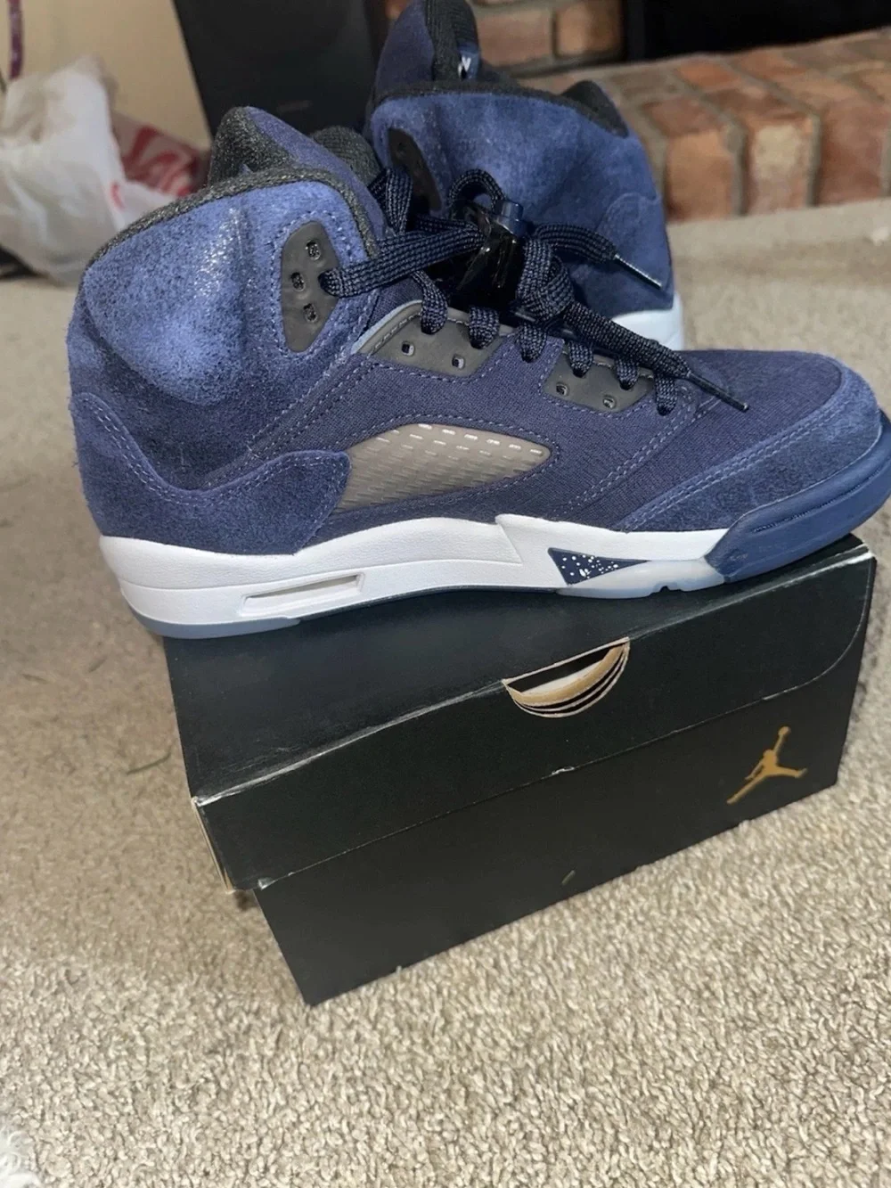 Nike Air Jordan 5 Retro SE Midnight Navy Blue GEORGETOWN NEW IN BOX